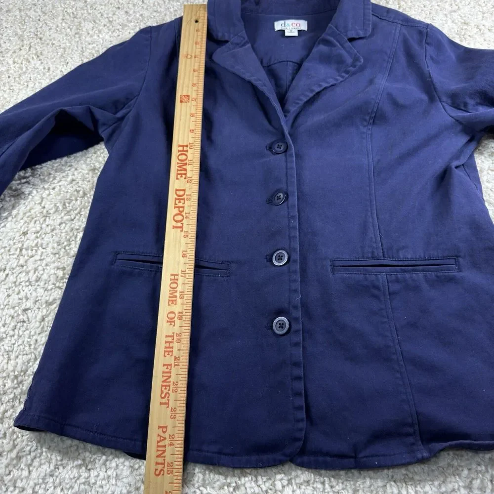 D & Co Denim‎ Jean Jacket Women's Size M Button Up Blazer Cotton Blend